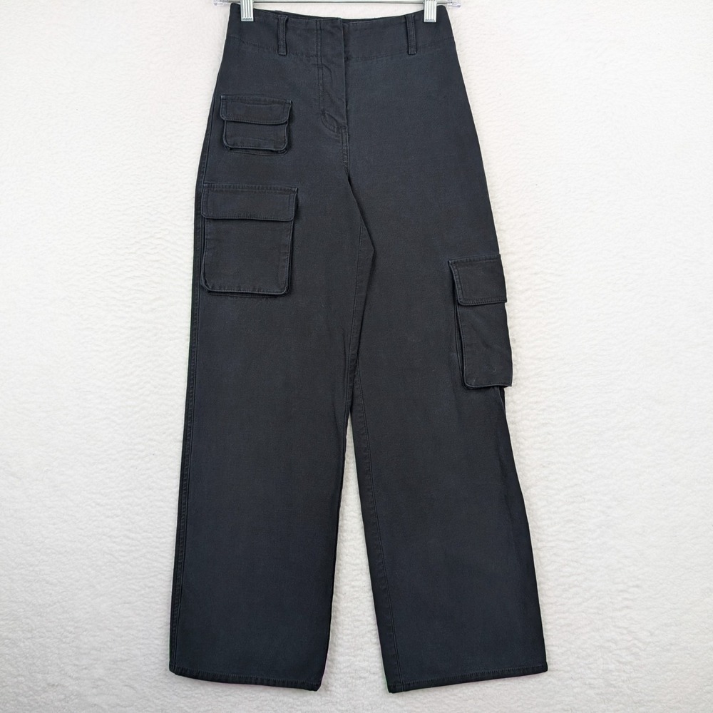 Wilfred Aritzia Picture Cargo Wide Leg Black Pants Womens 00 Utility Boho Twill